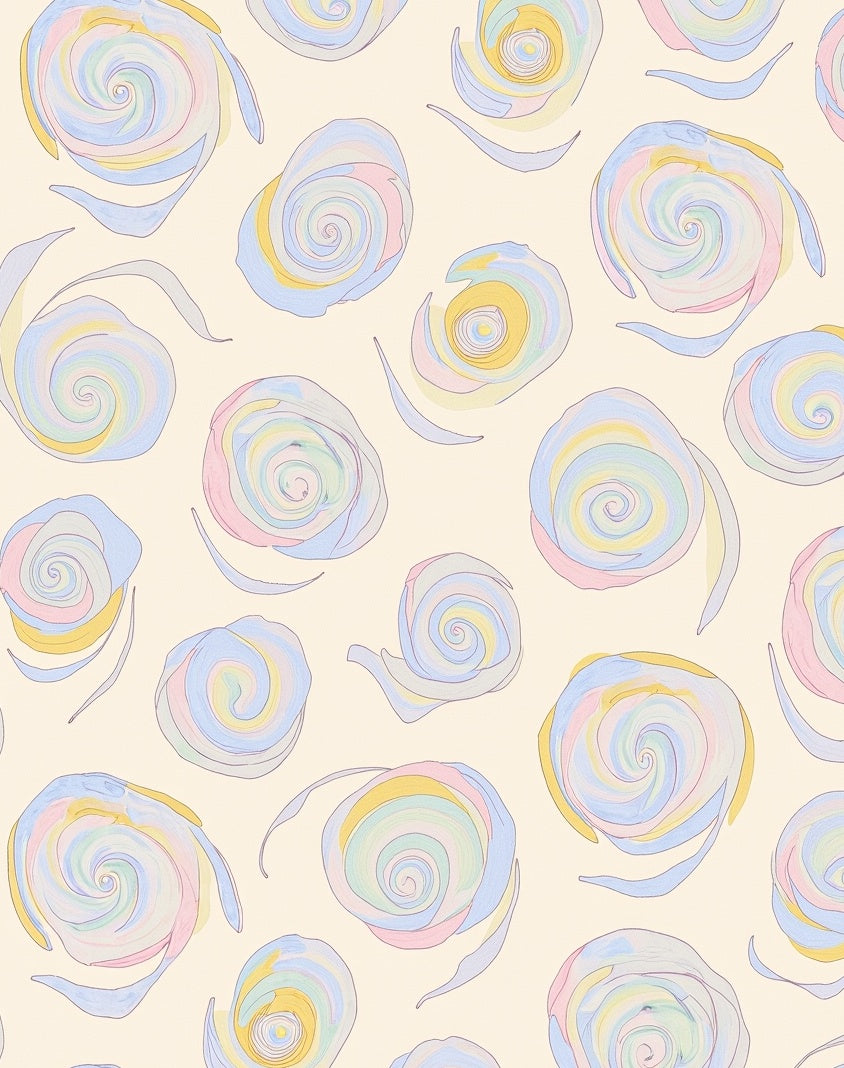 Pastel Swirls Abstract Garden Rug