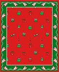 Red And Green Festive Gift Collage Rug