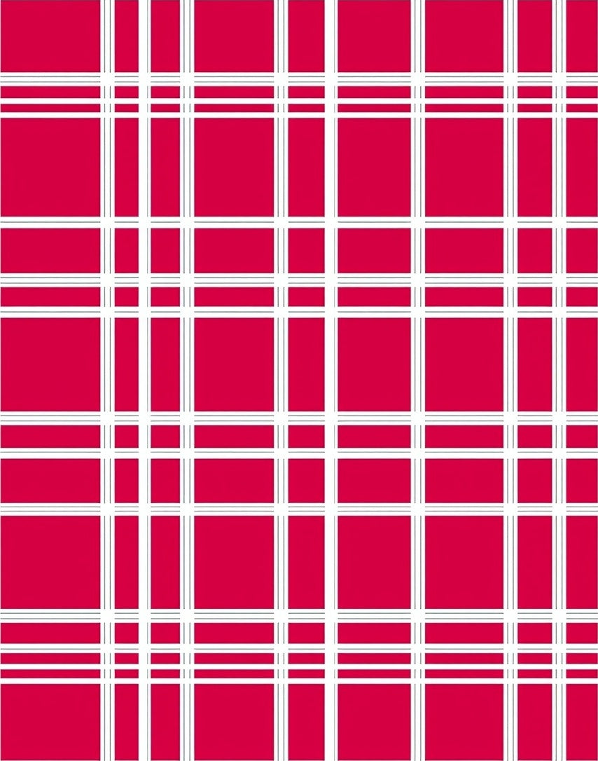 Crimson White Plaid Grid Rug