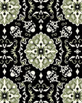Sage Green Floral Medallion Damask Rug