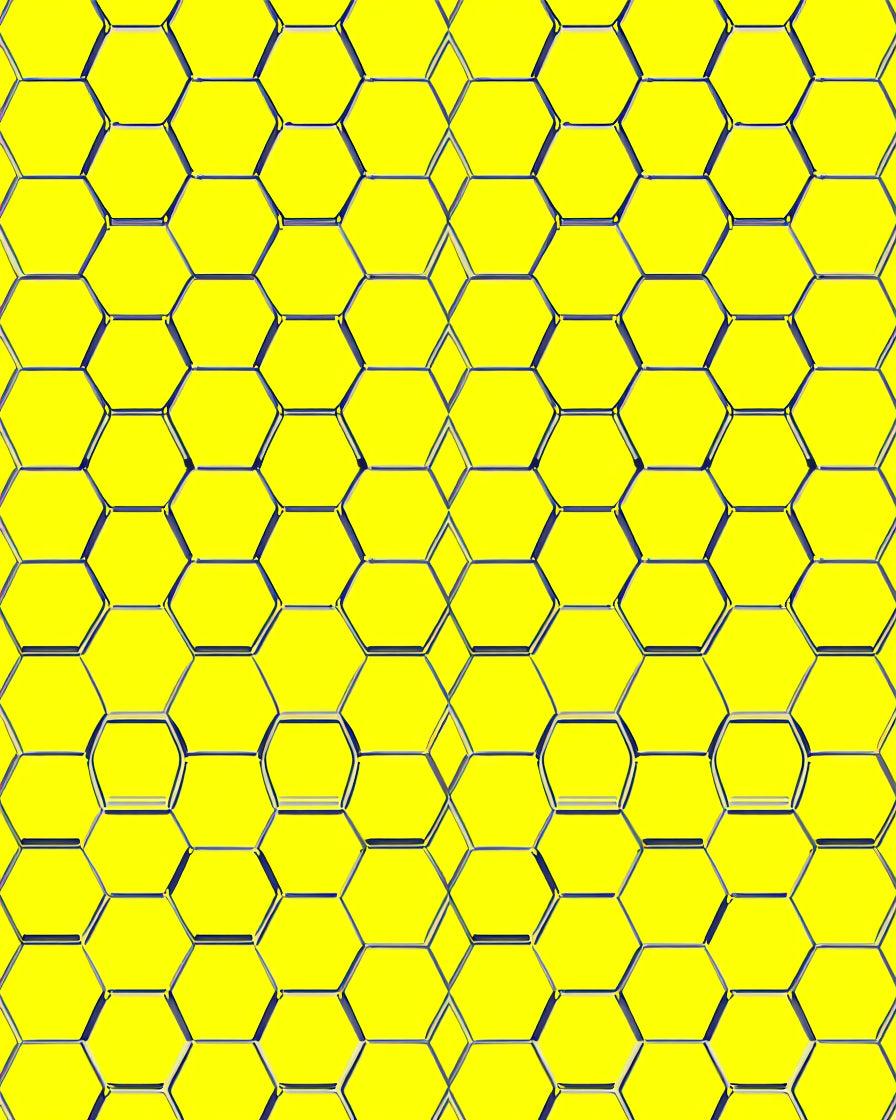 Bright Yellow Honeycomb Geometric Rug