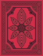 Ornate Red Bloom Border Rug