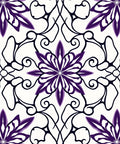 Deep Purple Floral Scrollwork Medallion Rug