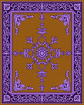 Ornate Violet Golden Blossom Rug