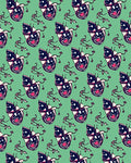 Whimsical Cat Faces Mint Green Rug