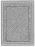 Bold Linear Labyrinth Composition Rug