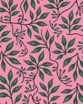 Pink Floral Vine Branch Rug