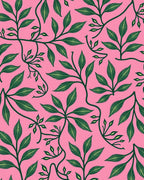 Pink Floral Vine Branch Rug