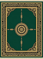 Emerald Green Golden Medallion Border Rug