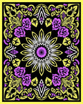 Vibrant Pink Yellow Floral Sunburst Rug