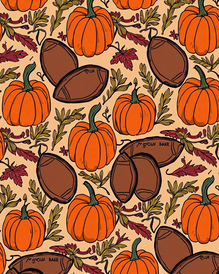 Harvest Pumpkin Leaf Autumn Rug