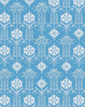 Blue Floral Damask Ornament Rug