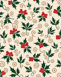 Red Holly Berry Vine Swirls Rug