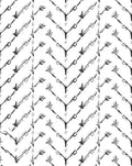 Monochromatic Chevron Arrow Foliage Art Rug