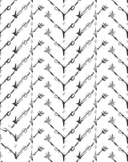 Monochromatic Chevron Arrow Foliage Art Rug