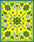 Bright Yellow Green Floral Starburst Rug