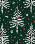 White Pine Tree Red Flower Sprinkle Rug