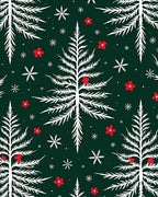 White Pine Tree Red Flower Sprinkle Rug