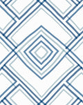 Geometric Diamond Blues Lines Rug