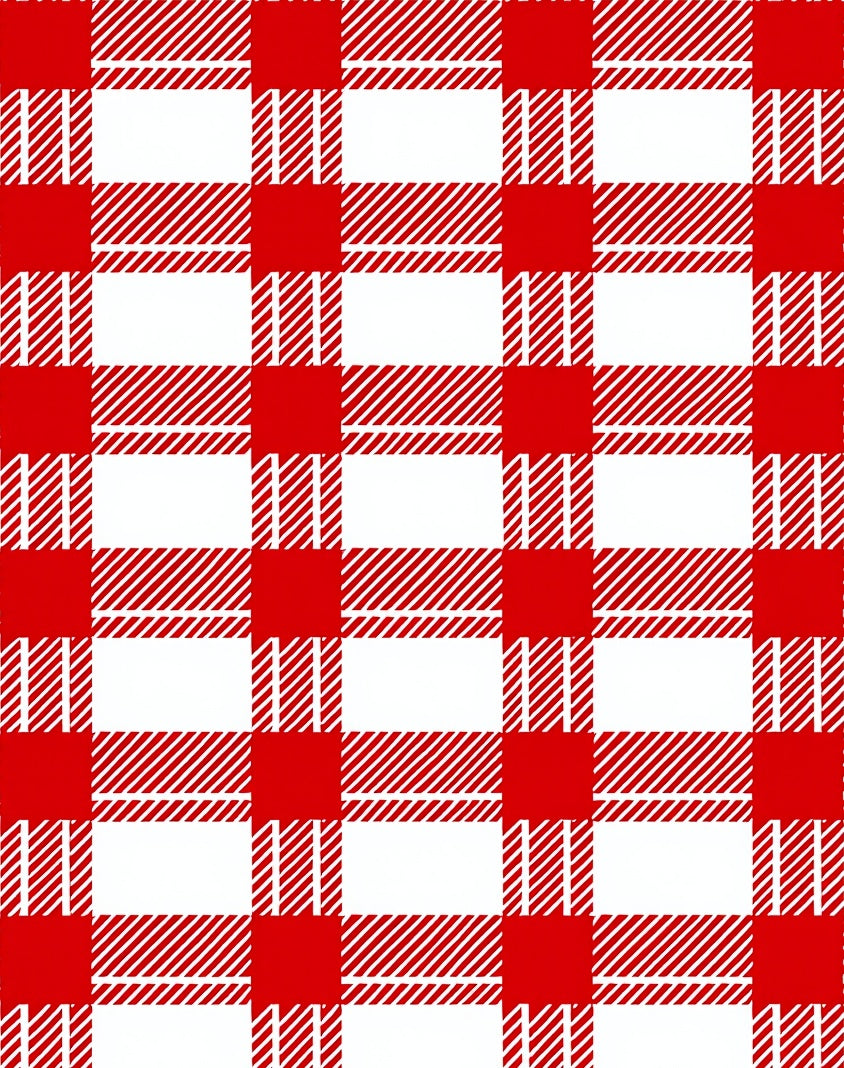 Classic Red White Gingham Check Rug