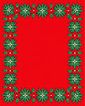 Crimson Green Floral Medallion Border Rug