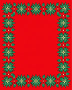 Crimson Green Floral Medallion Border Rug