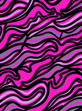 Dynamic Hot Pink Black Striped Waves Rug