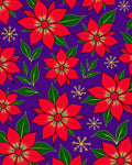Red Floral Snowflake Purple Background Rug