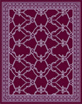 Deep Plum Ornate Lattice Field Rug