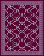 Deep Plum Ornate Lattice Field Rug