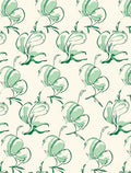 Elegant Emerald Lily Sketch Rug