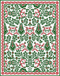 Intricate Red Green Floral Scroll Rug