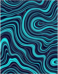 Aqua Marine Swirl Flow Rug