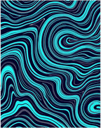 Aqua Marine Swirl Flow Rug