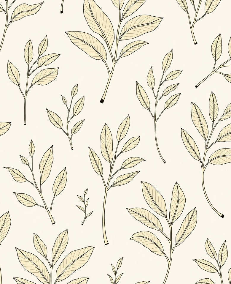 Cream Botanical Branch Repeat Rug