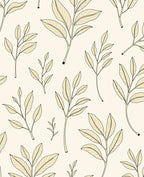Cream Botanical Branch Repeat Rug