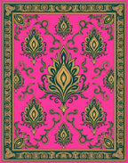 Vibrant Pink Emerald Floral Medallion Rug
