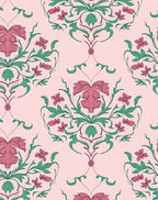 Pink Floral Swirl Botanical Rug