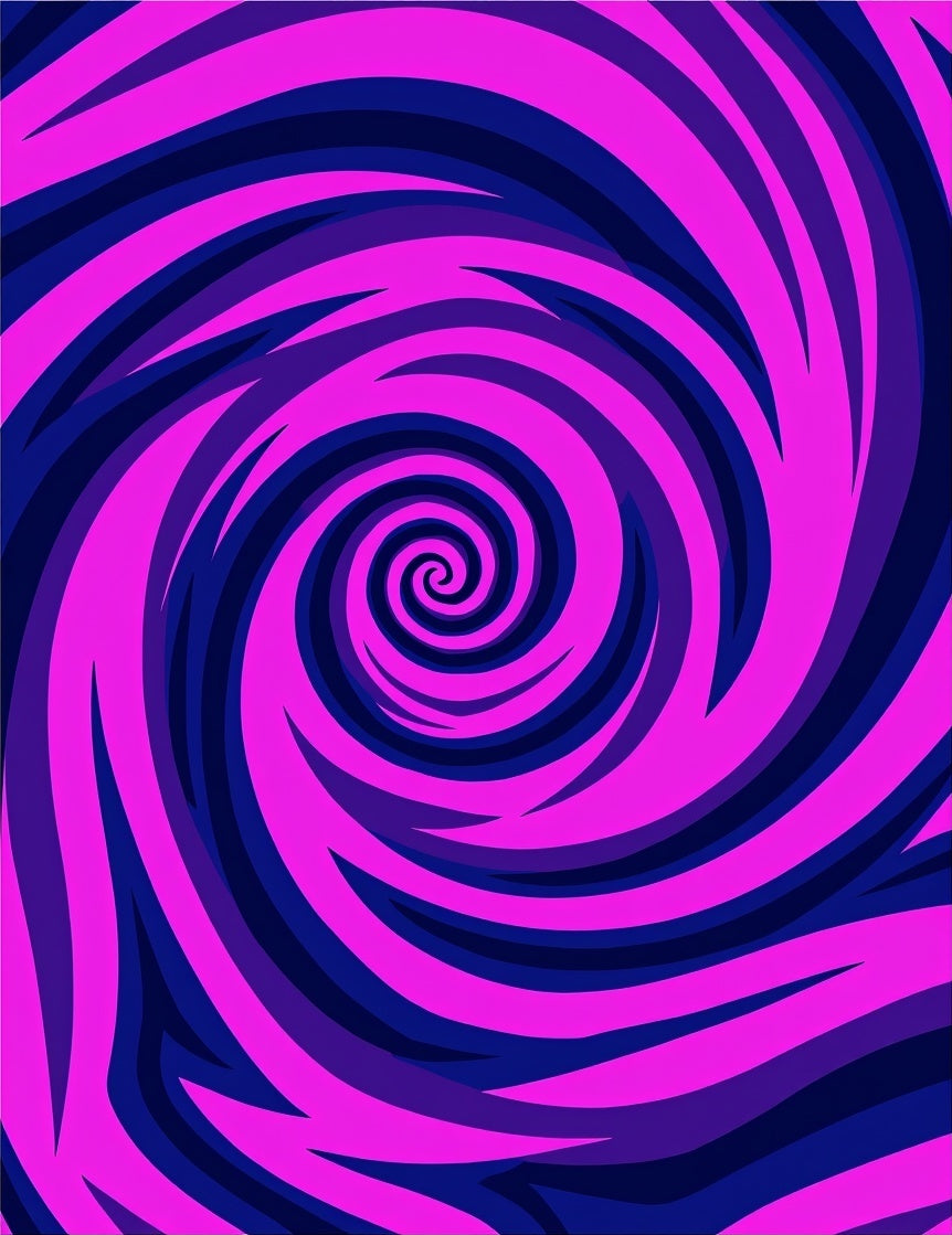 Vibrant Magenta Swirl Spiral Rug