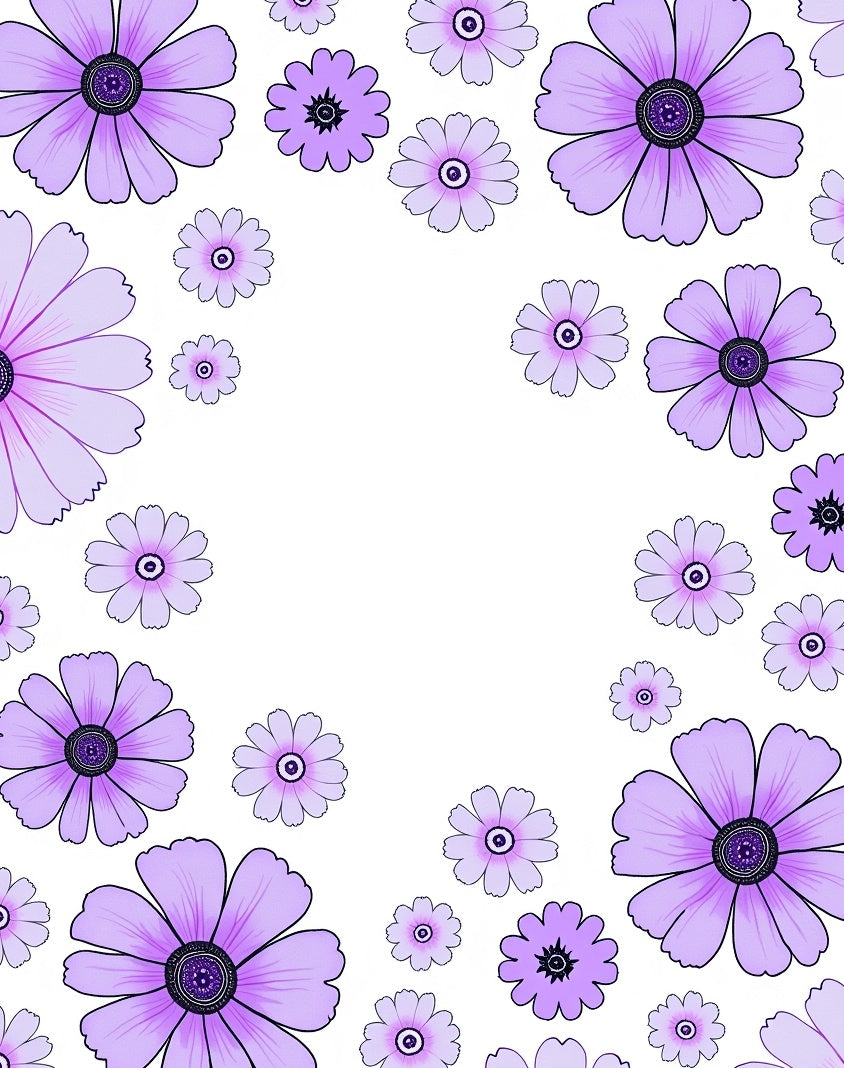 Lavender Floral Scatter Garden Rug