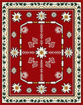 Crimson Folk Starburst Floral Rug