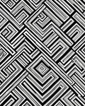 Bold Black White Linear Maze Rug