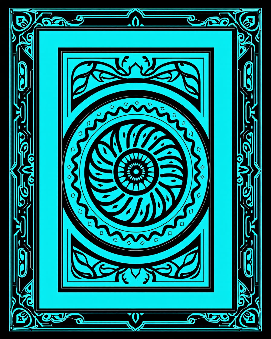 Bright Teal Floral Sunburst Mandala Rug