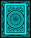 Bright Teal Floral Sunburst Mandala Rug