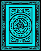 Bright Teal Floral Sunburst Mandala Rug