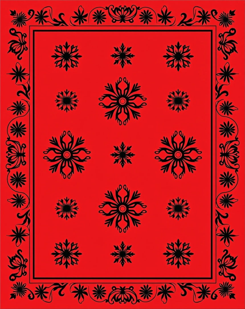 Bold Red Floral Medallion Rug