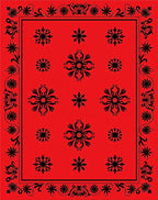 Bold Red Floral Medallion Rug