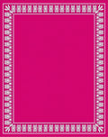 Vibrant Fuchsia Floral Border Rug