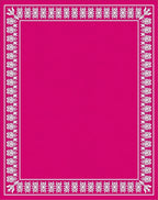 Vibrant Fuchsia Floral Border Rug