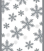 Gray Hand Drawn Snowflake Medley Rug